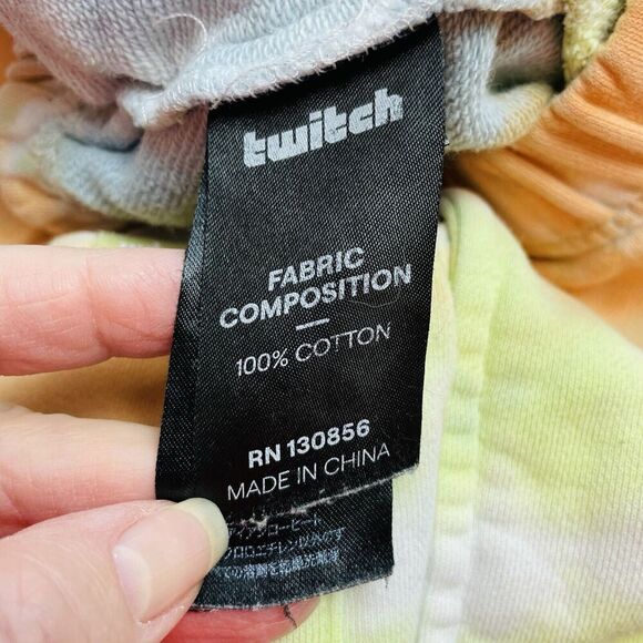 Twitch Jogger Pants Sweatpants Mens S Orb Tie Dye Pocket Logo Drawstring Lounge - Picture 4 of 11